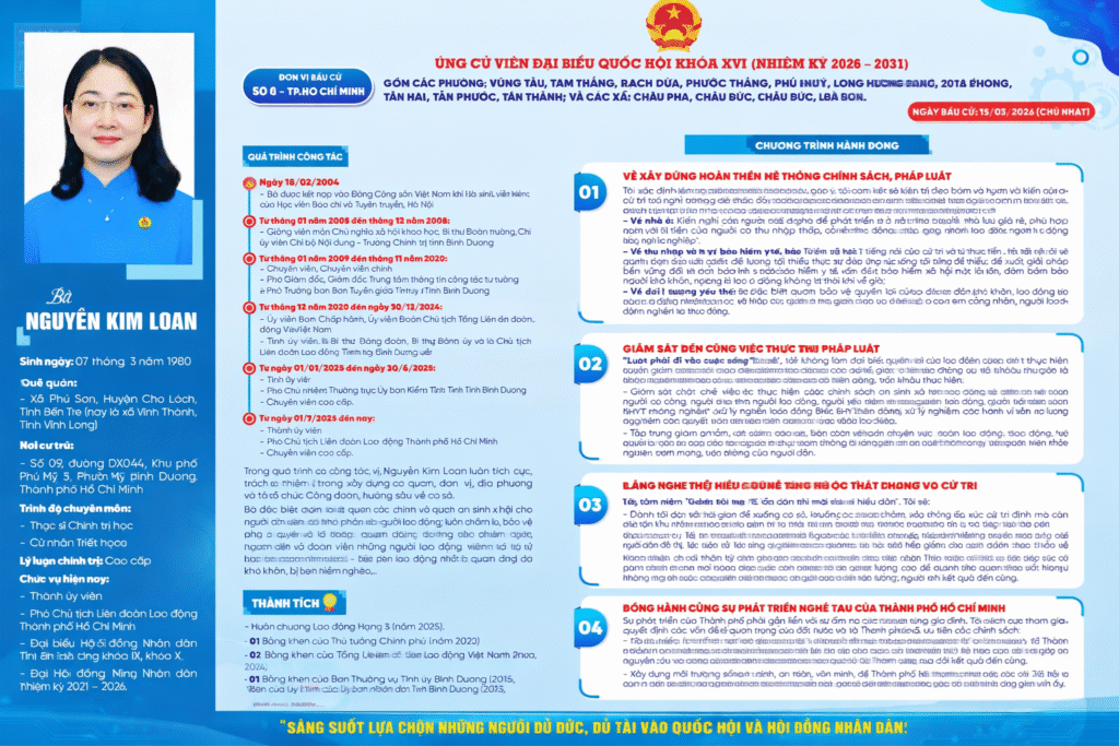 TRÂN TRỌNG GIỚI THIỆU TÓM TẮT TIỂU SỬ VÀ CHƯƠNG TRÌNH HÀNH ĐỘNG CỦA 02 ỨNG CỬ VIÊN ĐẠI BIỂU QUỐC HỘI KHÓA XVI VÀ TÓM TẮT TIỂU SỬ CỦA 07 ỨNG CỬ VIÊN ĐẠI BIỂU HỘI ĐỒNG NHÂN DÂN THÀNH PHỐ KHÓA XI.